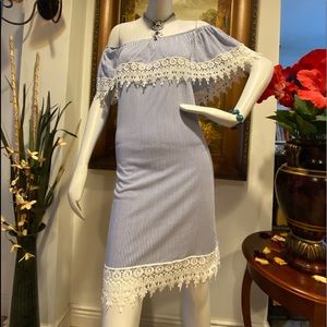 NEW COLLECTION: Blue Stripe Dress,size M.